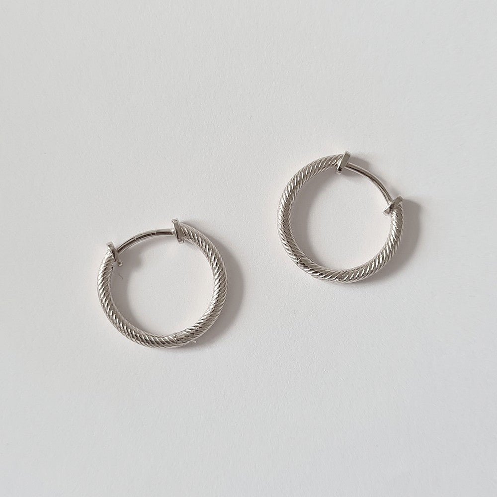 Boucles d'Oreilles Vicky - Créoles Argent 925 Rhodié - 2 cm