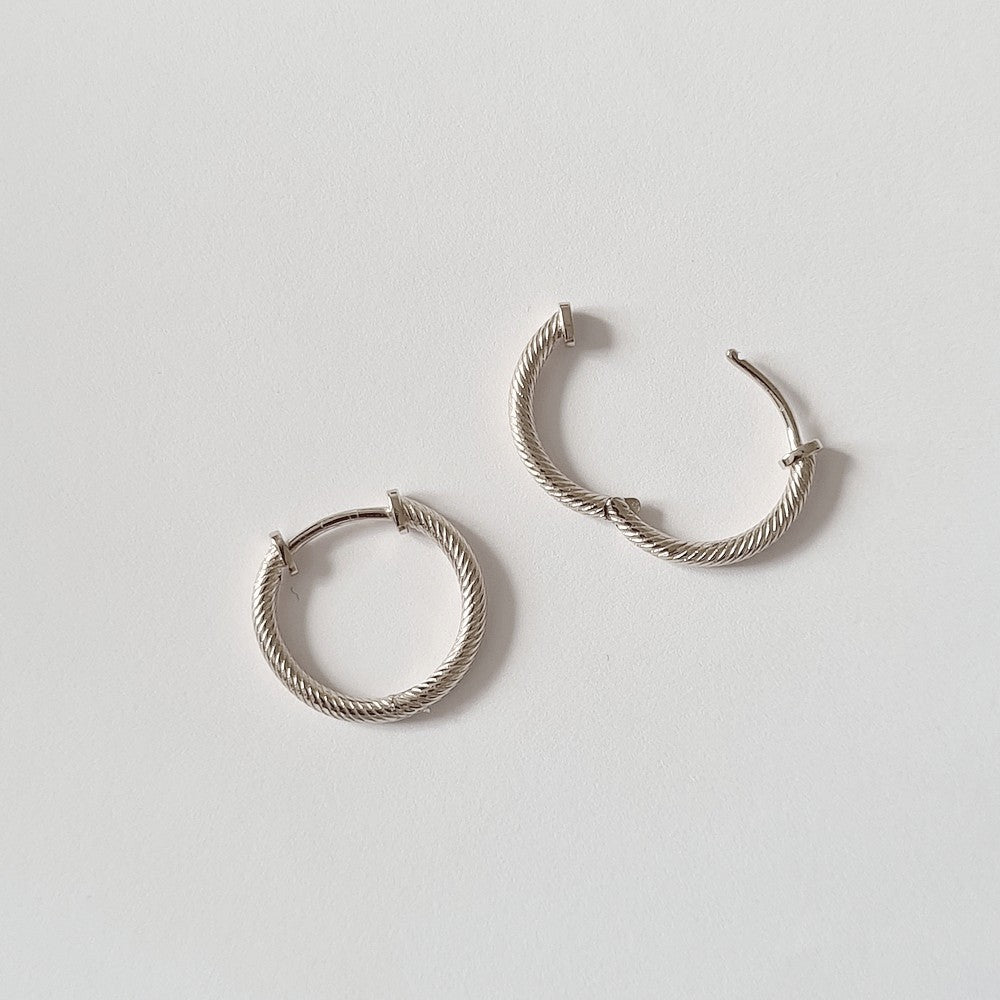 Boucles d'Oreilles Vicky - Créoles Argent 925 Rhodié - 2 cm