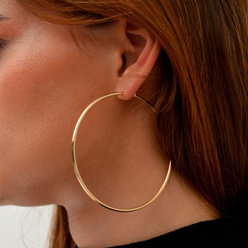 Boucles d'oreilles créoles plaqué or 18K 7 cm Basic & Perfect Bellaime