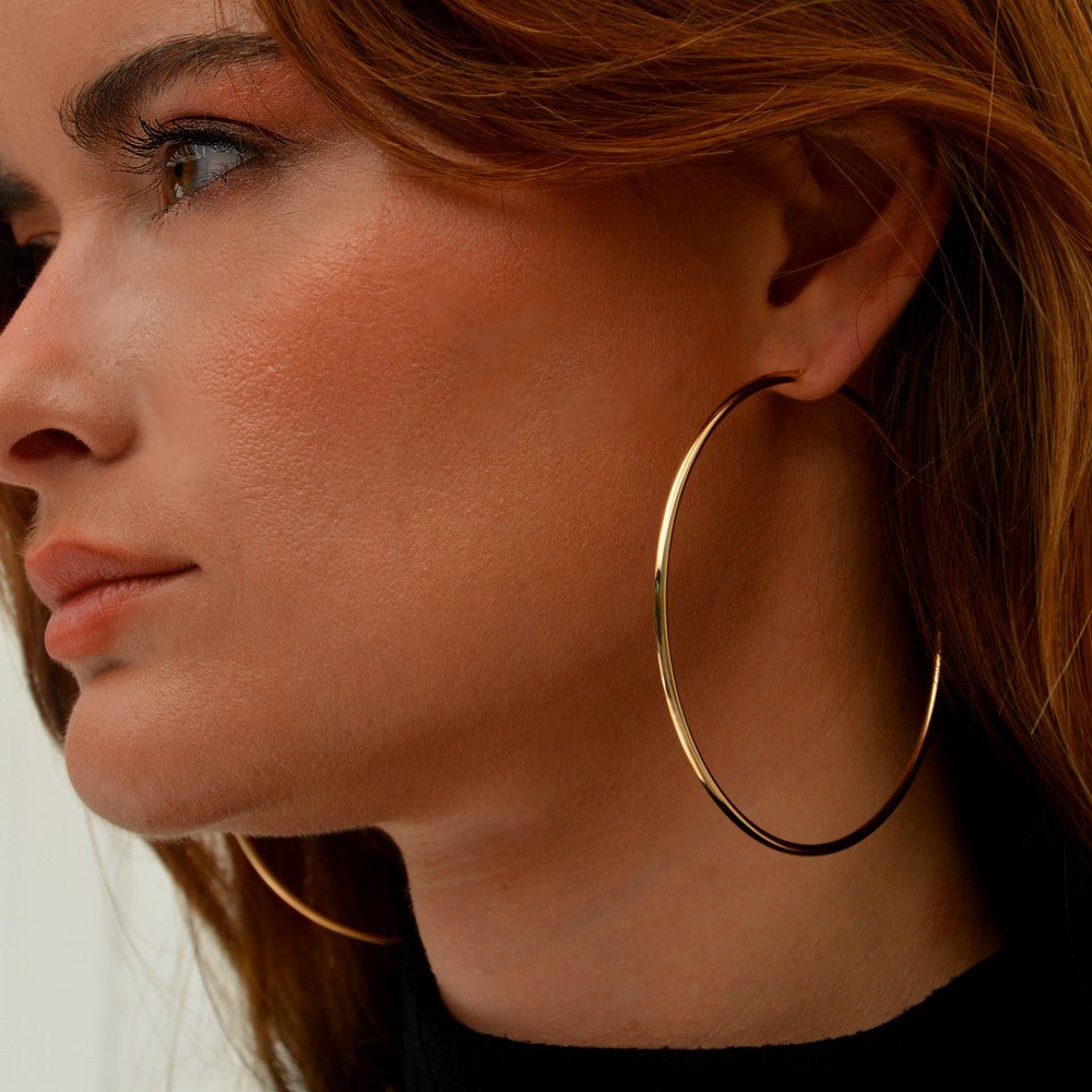 Boucles d'oreilles créoles plaqué or 18K 7 cm Basic & Perfect Bellaime 3