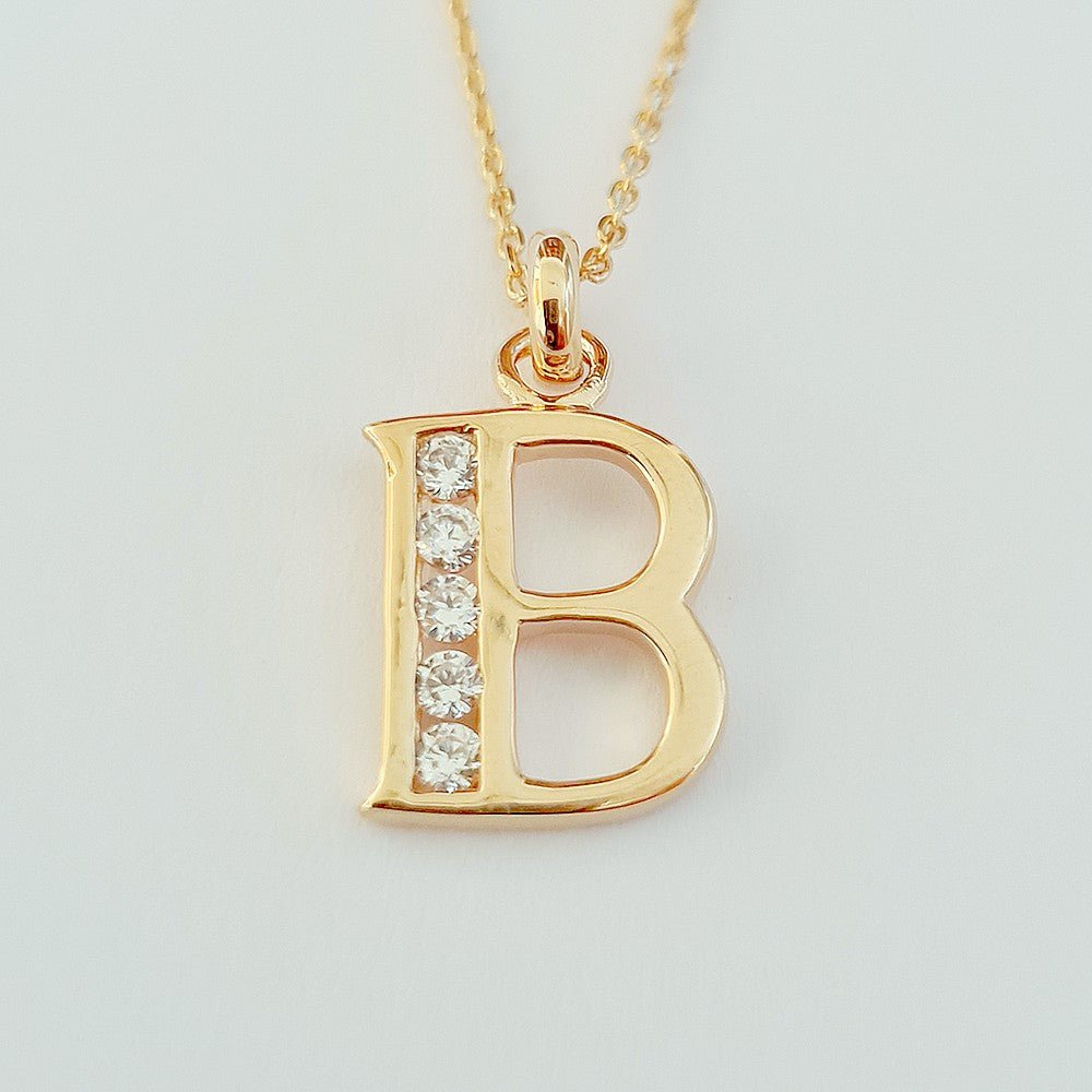 Collier Lettre S - Basic & Perfect - Plaqué Or 18K Zirconium - Bellaime
