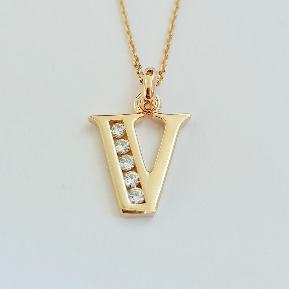 Collier Lettre Y - Basic & Perfect - Plaqué Or 18K Zirconium