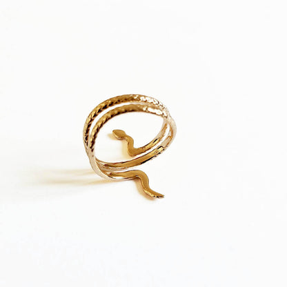 Bague serpent plaqué or 18K Bellaime 3