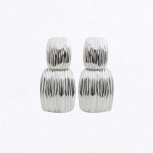 Boucles d'oreilles acier inoxydable argent Aurora