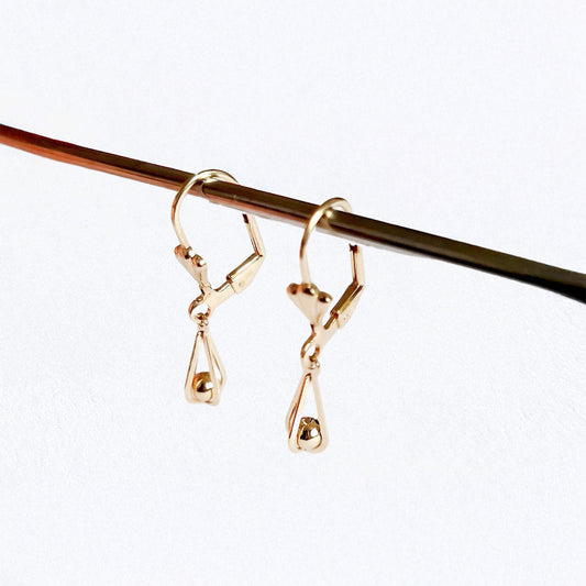 Boucles d'oreilles pendantes plaqué or 18K 3 cm Adelaïde Bellaime