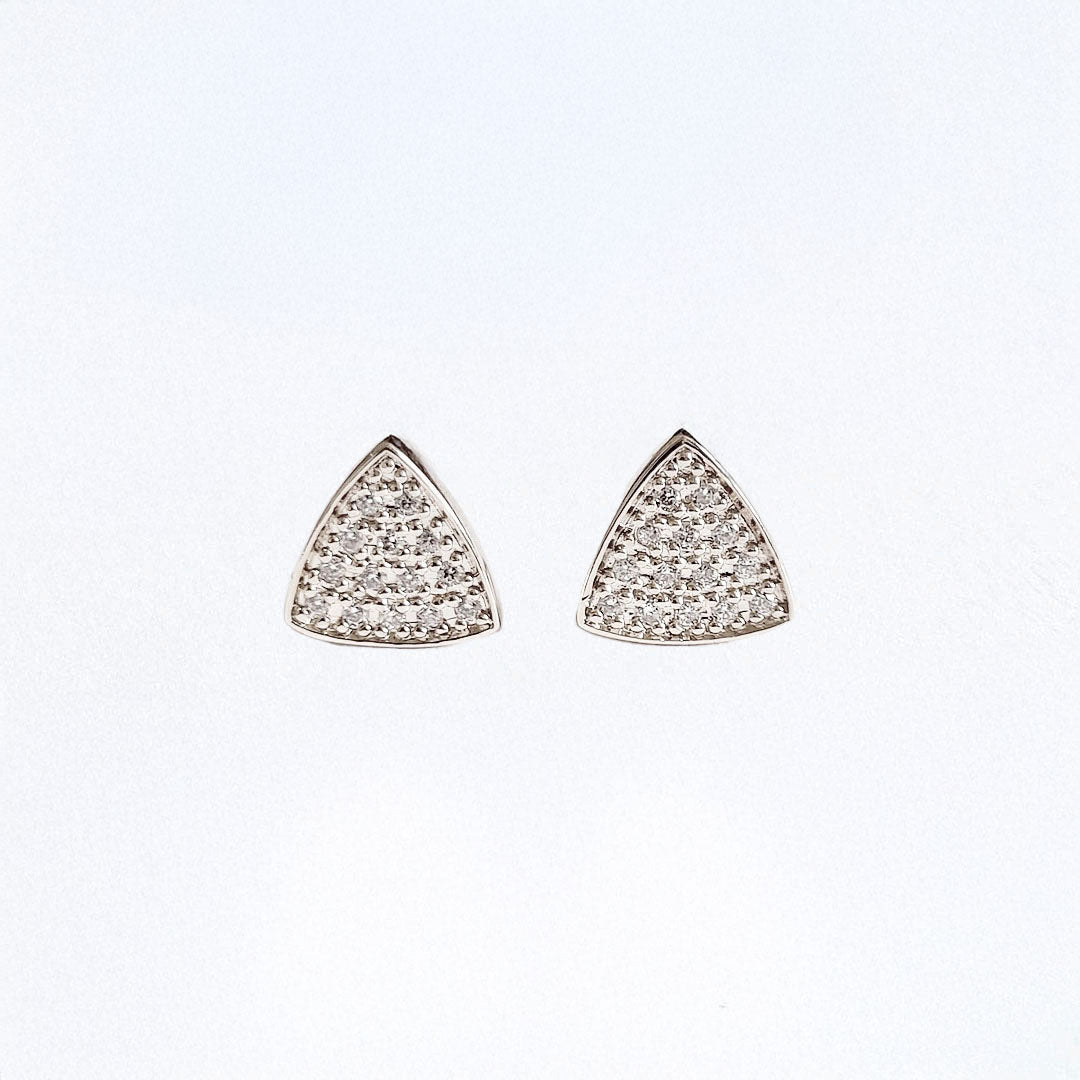 Puce d'oreille argent 925 zirconium Duplicity Bellaime