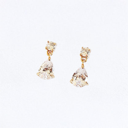 Boucles d'Oreilles Gigi - Plaqué Or 18K et Zirconium - 1,5 cm