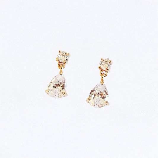 Boucles d'Oreilles Gigi - Plaqué Or 18K et Zirconium - 1,5 cm