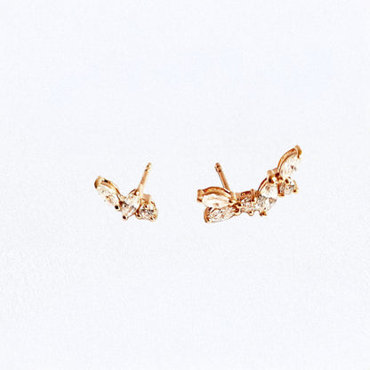 Boucle d'oreille grimpante plaqué or zirconium Ginny Bellaime