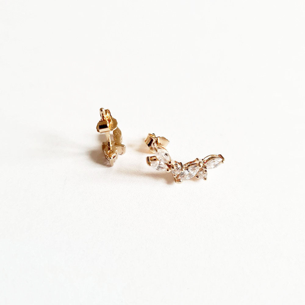 Boucle d'oreille grimpante plaqué or zirconium Ginny Bellaime 3