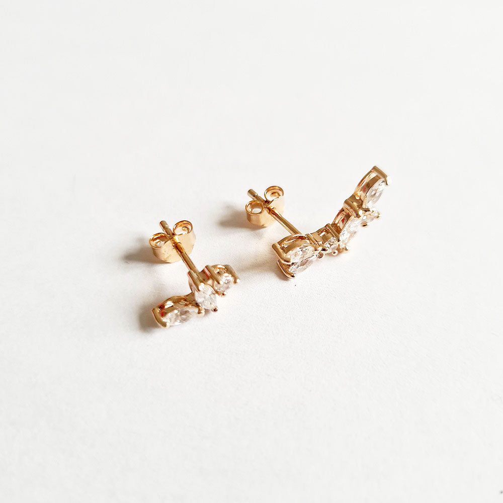 Boucle d'oreille grimpante plaqué or zirconium Ginny Bellaime 5