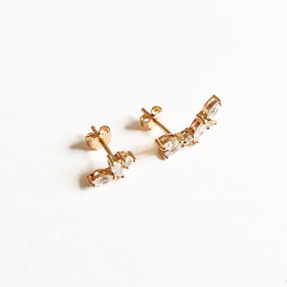 Boucle d'oreille grimpante plaqué or zirconium Ginny Bellaime 7