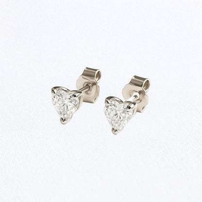 Boucle d'oreille coeur puce argent 925 zirconium Heart of Glass Bellaime