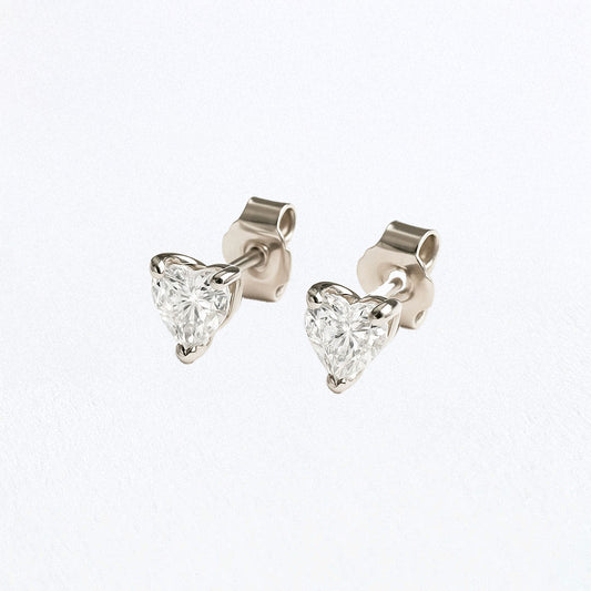 Boucle d'oreille coeur puce argent 925 zirconium Heart of Glass Bellaime