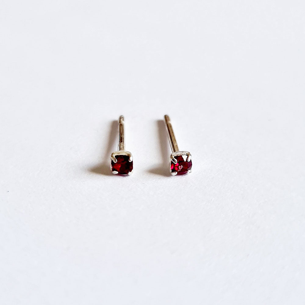 Boucle d'oreille rouge puce argent 925 cristal Love It Bellaime 7