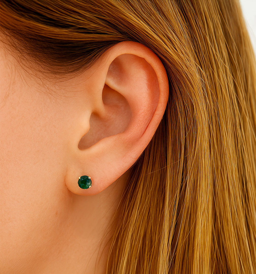 Boucle d'oreille verte puce argent 925 cristal Love It Bellaime 2