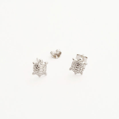 Boucle d'oreille tortue puce argent 925 Tortuga Bellaime 5