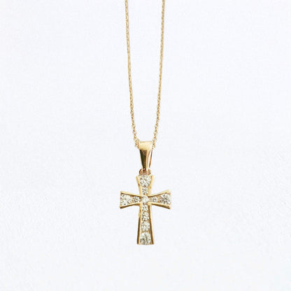 Collier croix femme plaqué or 18K zirconium Bellaime 4