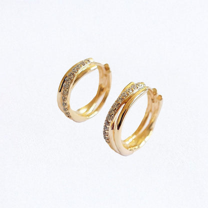 Boucles d'oreilles créoles plaqué or 18K zirconium 2 cm Carla Bellaime