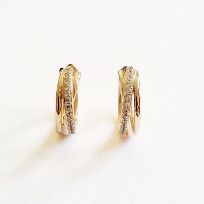 Boucles d'oreilles créoles plaqué or 18K zirconium 2 cm Carla Bellaime 6