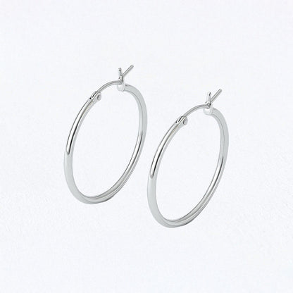 Boucles d'oreilles créoles argent 925 5 cm Harton Bellaime