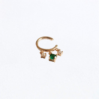 Earcuff Devina - Verte - Plaqué Or 18K et Zirconium