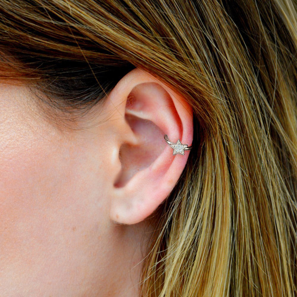 Ear cuff etoile argent 925 zirconium Bellaime 2