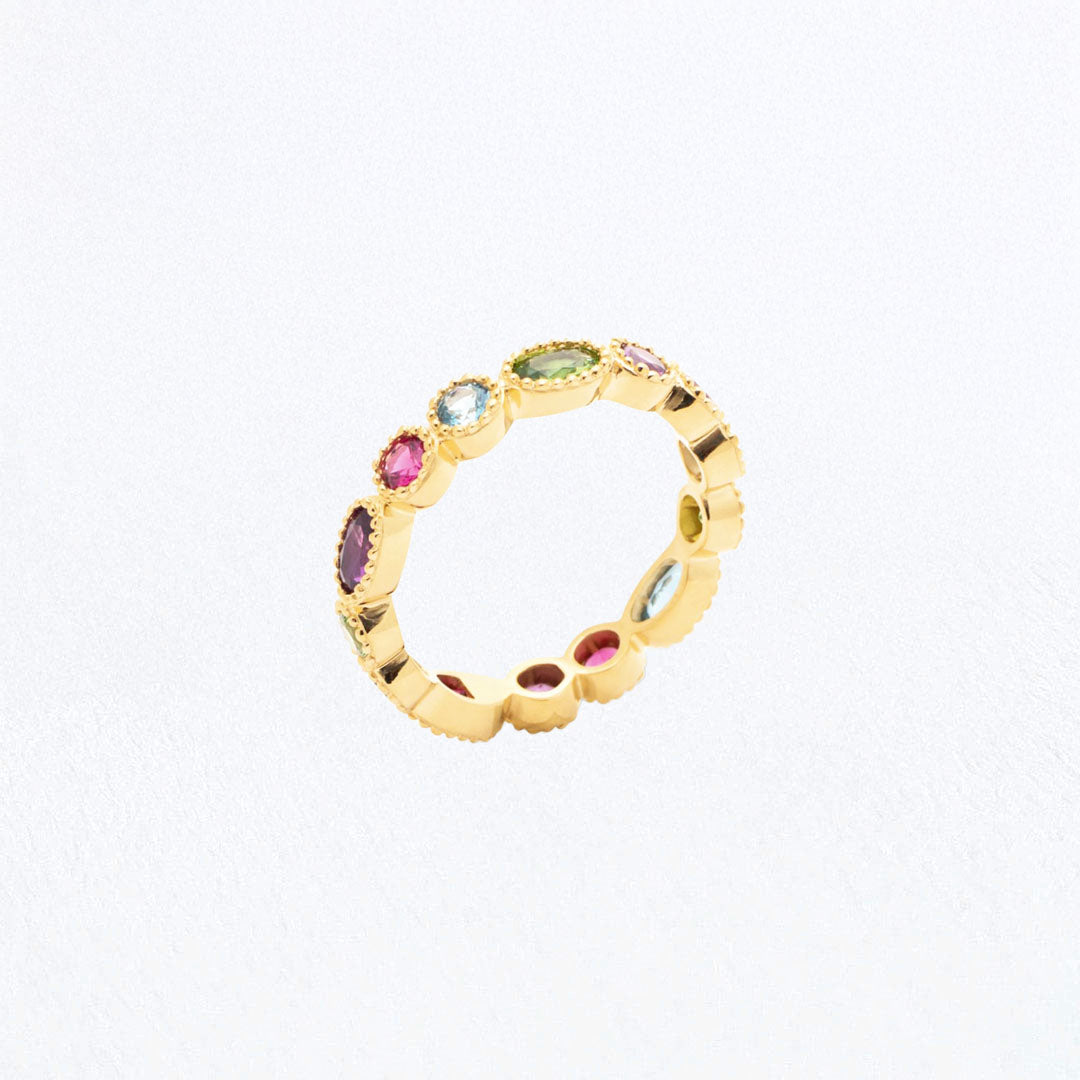 Bague colorée femme plaqué or 18K Colorful Bellaime