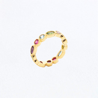 Bague colorée femme plaqué or 18K Colorful Bellaime