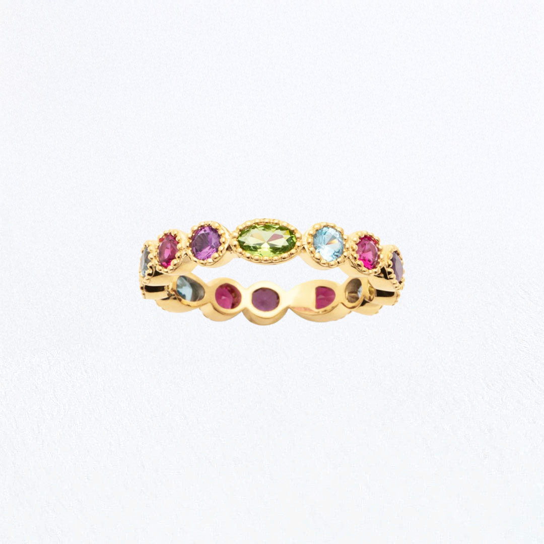 Bague colorée femme plaqué or 18K Colorful Bellaime 3