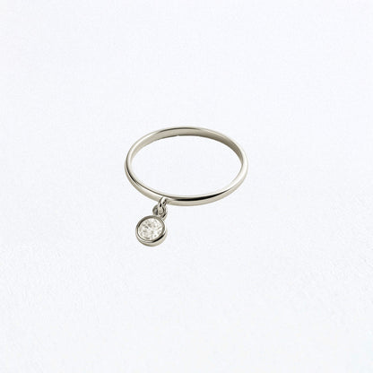 Bague pampille argent 925 zirconium Poesy Bellaime
