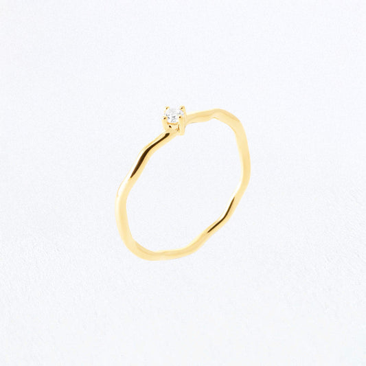 Bague femme plaqué or zirconium Wallace One Bellaime