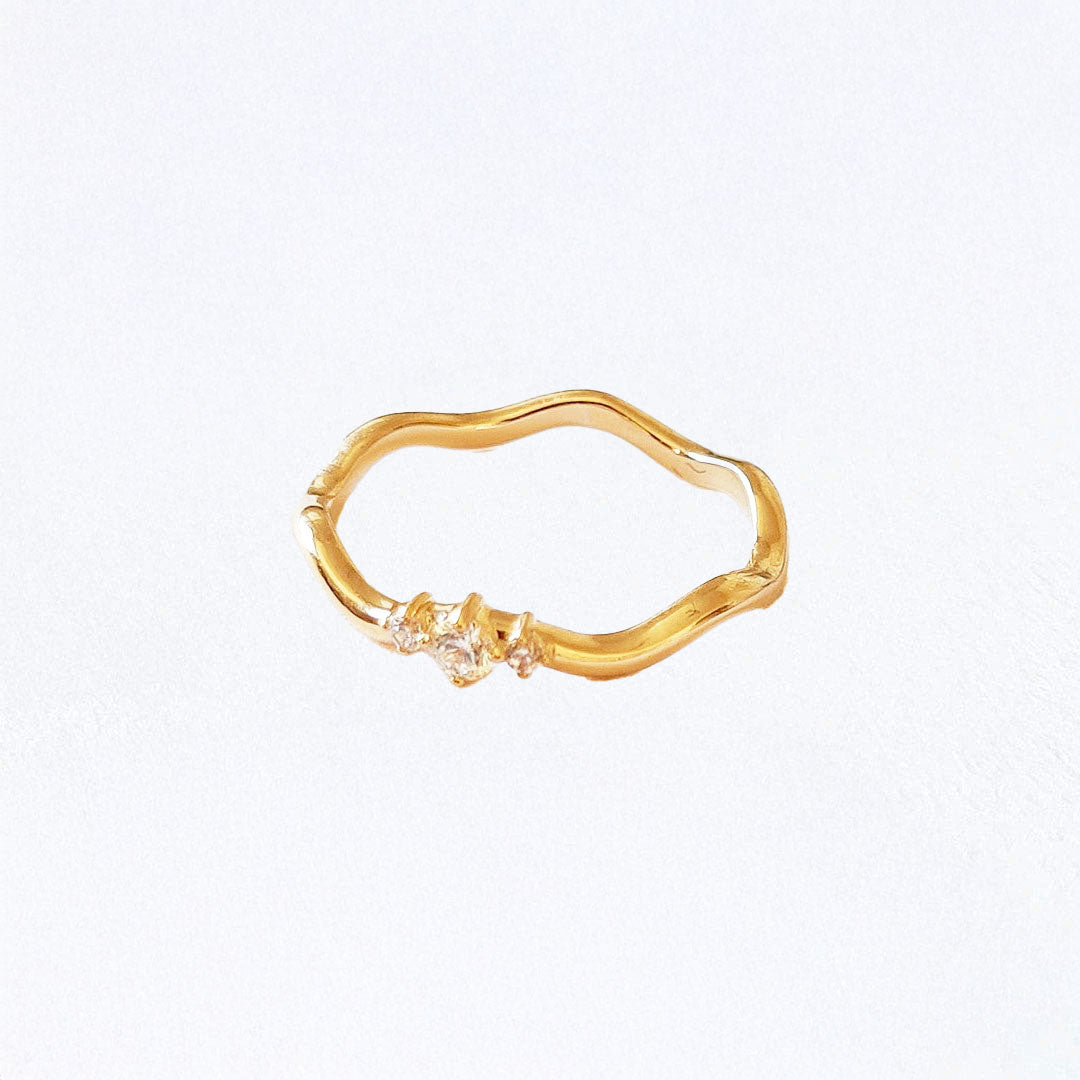 Bague femme plaqué or zirconium Wallace Trio Bellaime 3
