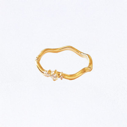 Bague femme plaqué or zirconium Wallace Trio Bellaime 3