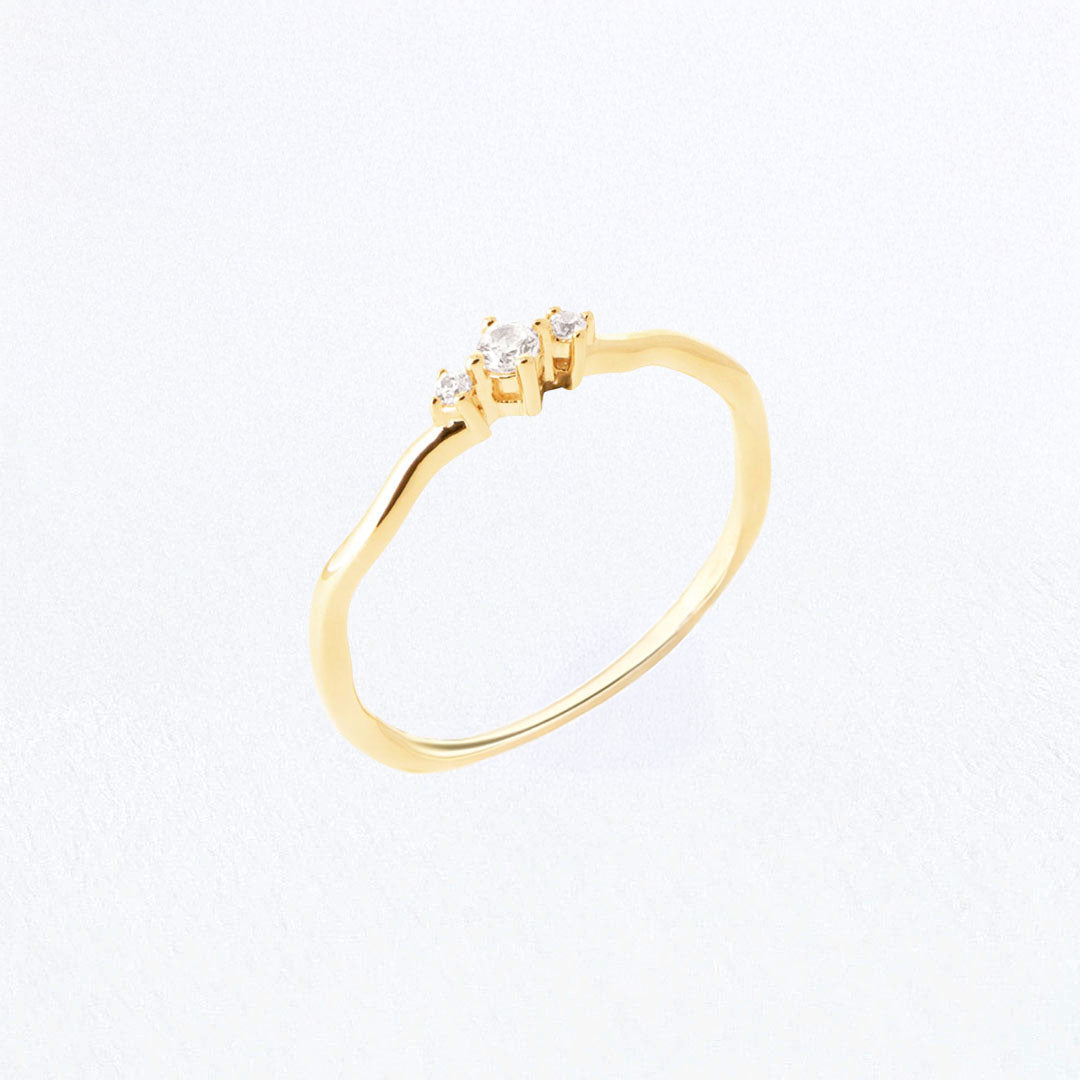 Bague femme plaqué or zirconium Wallace Trio Bellaime