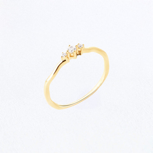 Bague femme plaqué or zirconium Wallace Trio Bellaime