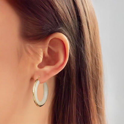 Boucles d'Oreilles Anais - Créoles acier inoxydable - Couleur or