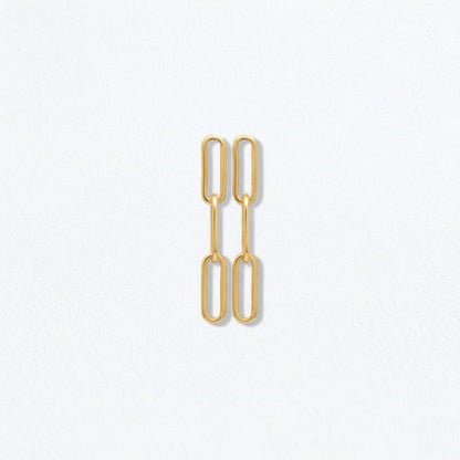 Boucles d'oreilles chaine pendantes plaqué or 18K Juliette Bellaime