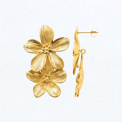 Boucles d'Oreilles Adèle - Acier inoxydable - Couleur or
