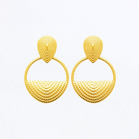 Boucles d'Oreilles Agathe - Acier inoxydable - Couleur or