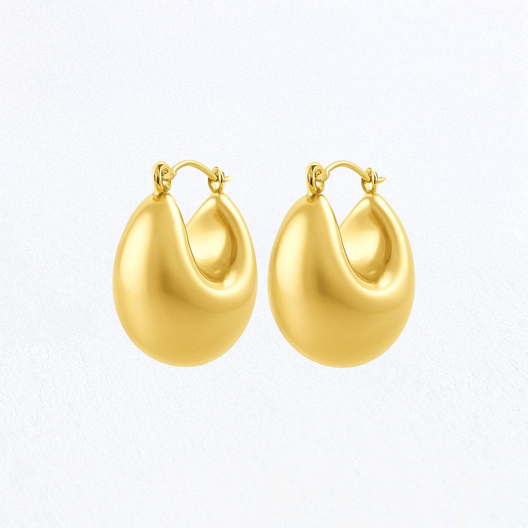 Boucles d'Oreilles Alba - Créoles acier inoxydable - Couleur or