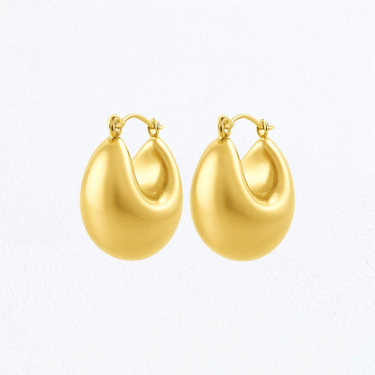 Boucles d'Oreilles Alba - Créoles acier inoxydable - Couleur or