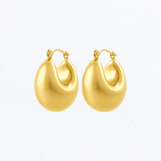Boucles d'Oreilles Alba - Créoles acier inoxydable - Couleur or