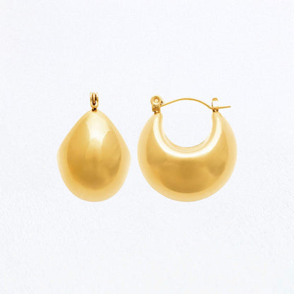Boucles d'Oreilles Alba - Créoles acier inoxydable - Couleur or