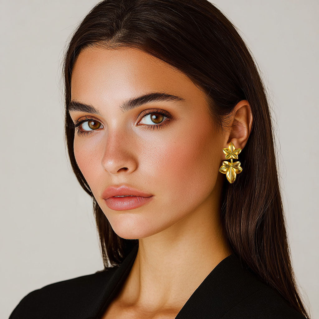 Boucles d'Oreilles Alix - Acier inoxydable - Couleur or