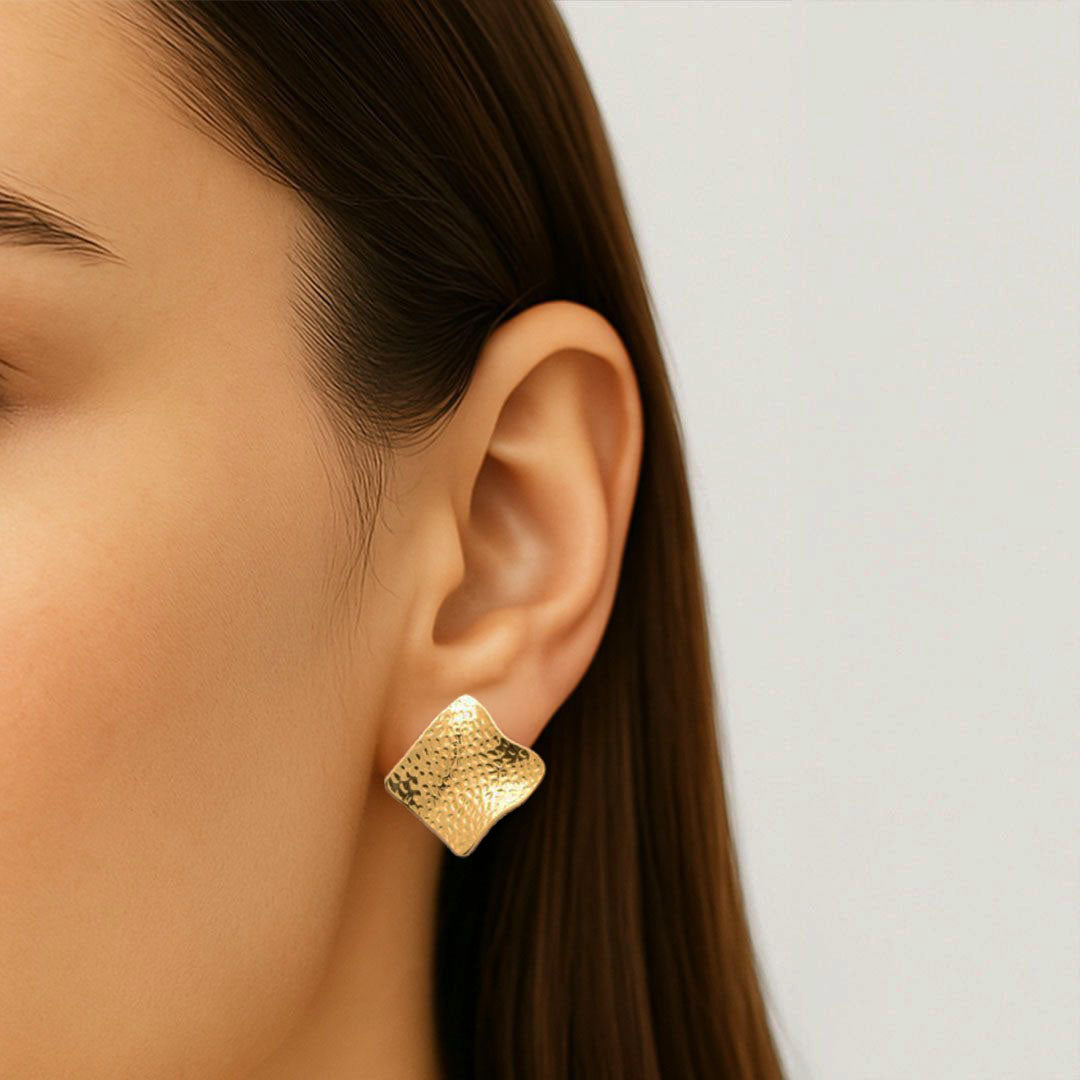 Boucles d'Oreilles Alma - Acier inoxydable - Couleur or