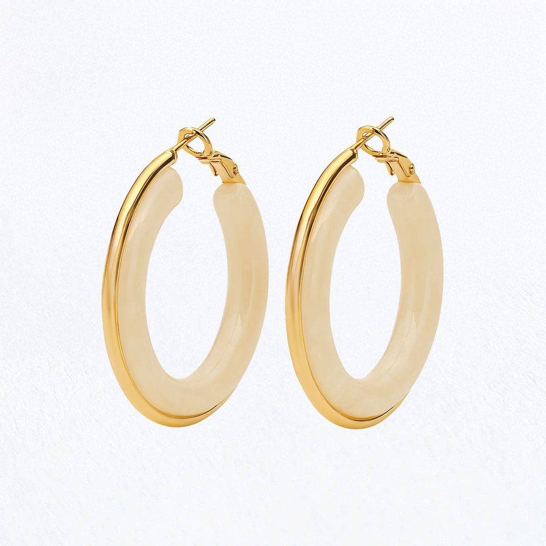 Boucles d'Oreilles Anais - Créoles acier inoxydable - Couleur or