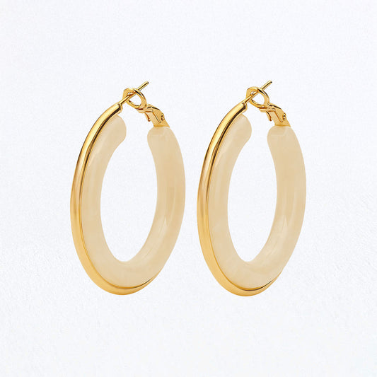 Boucles d'Oreilles Anais - Créoles acier inoxydable - Couleur or