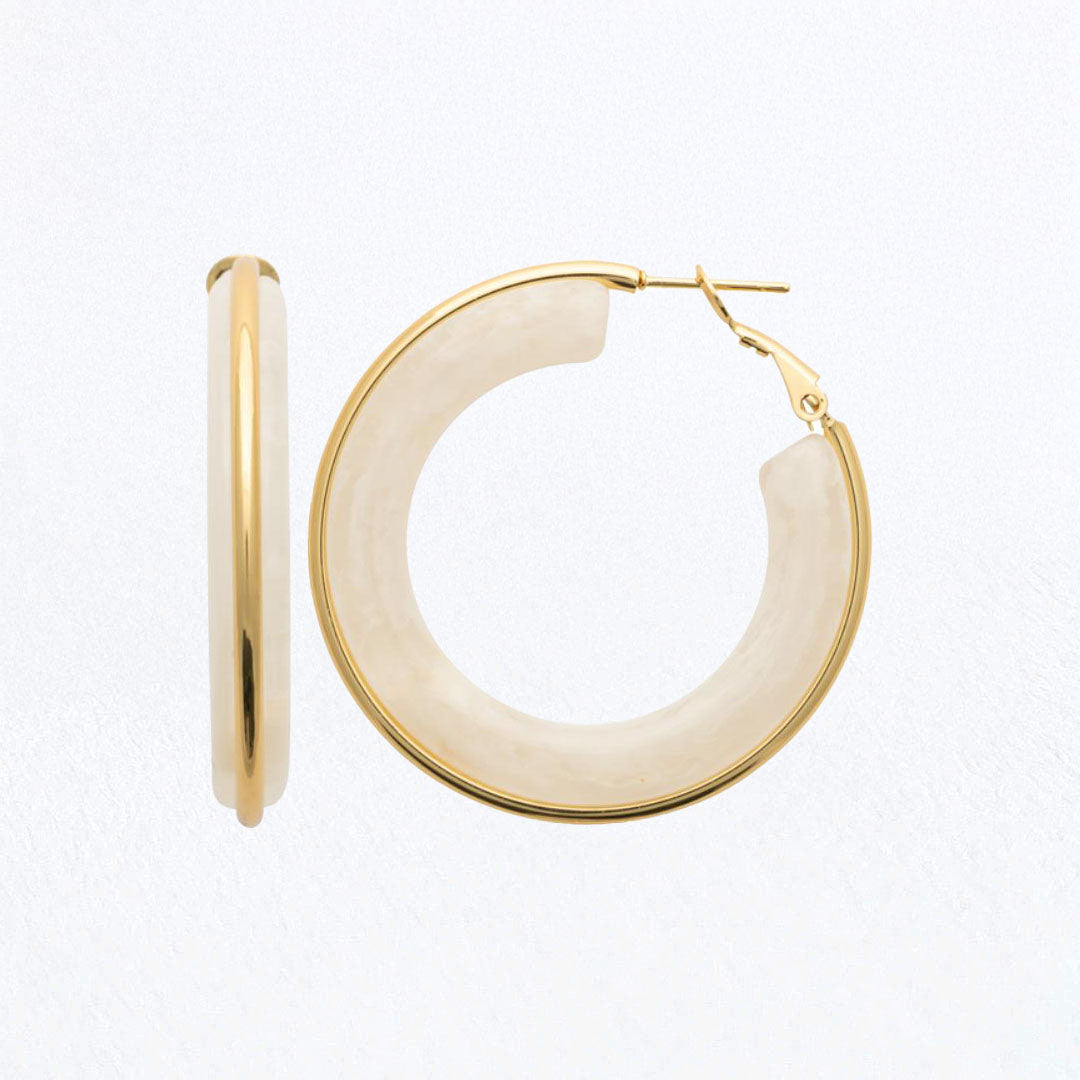 Boucles d'Oreilles Anais - Créoles acier inoxydable - Couleur or