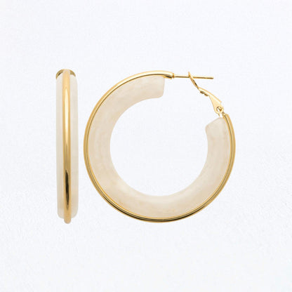 Boucles d'Oreilles Anais - Créoles acier inoxydable - Couleur or